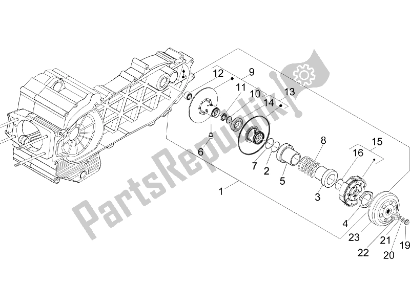 Todas as partes de Polia Conduzida do Piaggio BV 500 2005