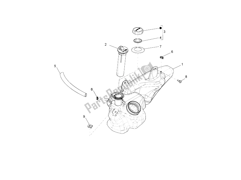 All parts for the Fuel Tank of the Piaggio Liberty 150 4T 3V IE LEM Vietnam 2014