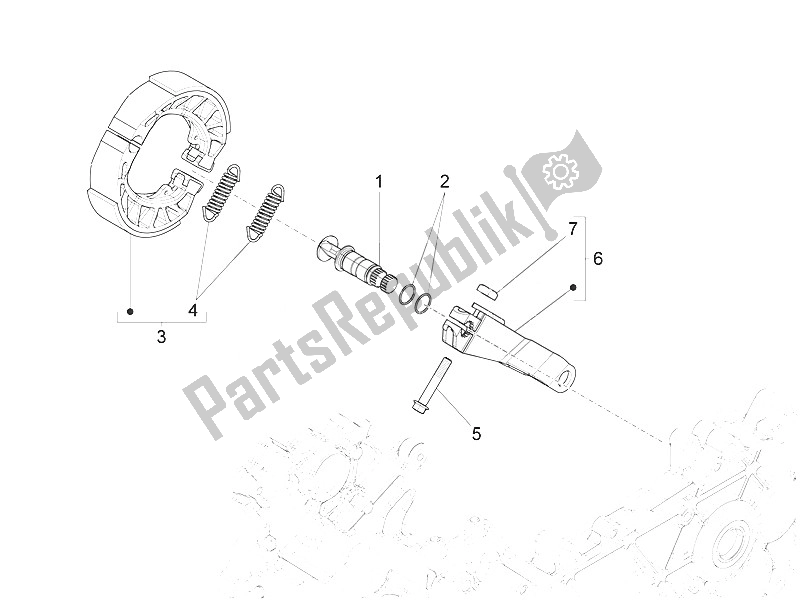 Toutes les pièces pour le Frein Arrière - Mâchoire De Frein du Piaggio Liberty 150 Iget 4T 3V IE ABS Asia 2016