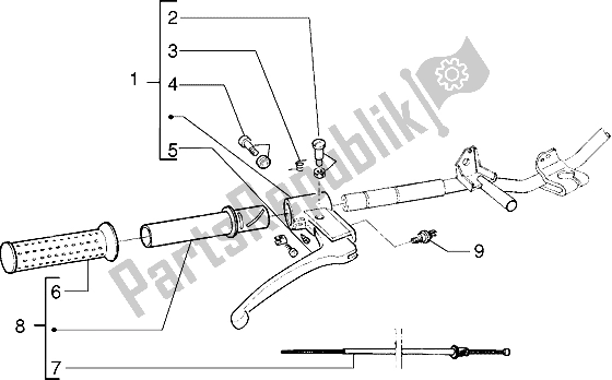All parts for the Handlebars Component Parts of the Piaggio Sfera RST 125 1995