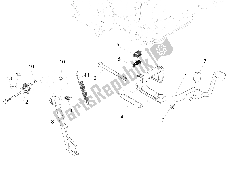 Toutes les pièces pour le Des Stands du Piaggio Liberty 125 Iget 4T 3V IE ABS Asia 2015