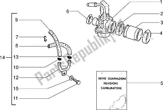 Toutes les pièces pour le Carburateur du Piaggio NRG 50 1995