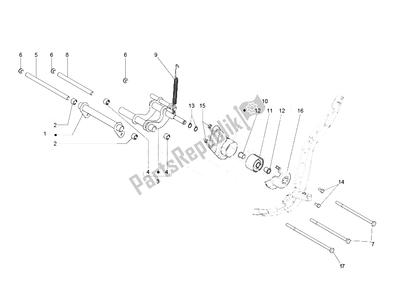 Toutes les pièces pour le Bras Oscillant du Piaggio Liberty 125 4T 2006