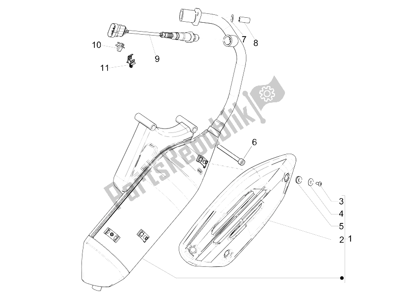 Toutes les pièces pour le Silencieux du Piaggio Liberty 50 Iget 4T 3V Emea 2015