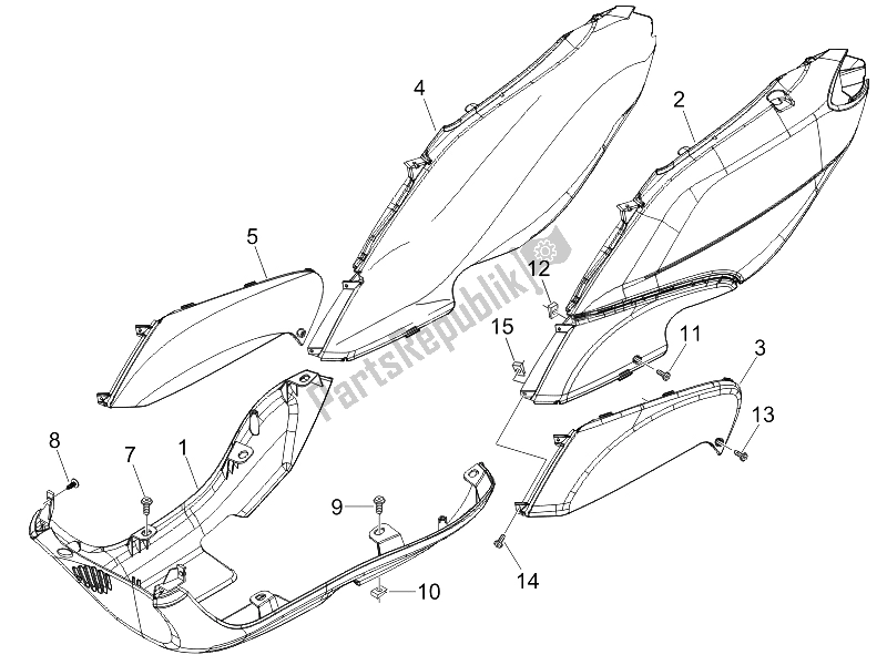 Toutes les pièces pour le Couvercle Latéral - Spoiler du Piaggio ZIP 50 2006