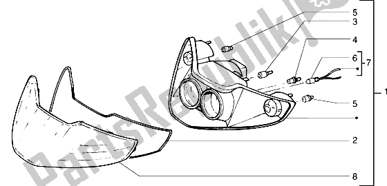 All parts for the Optical Unit of the Piaggio Skipper 150 1998