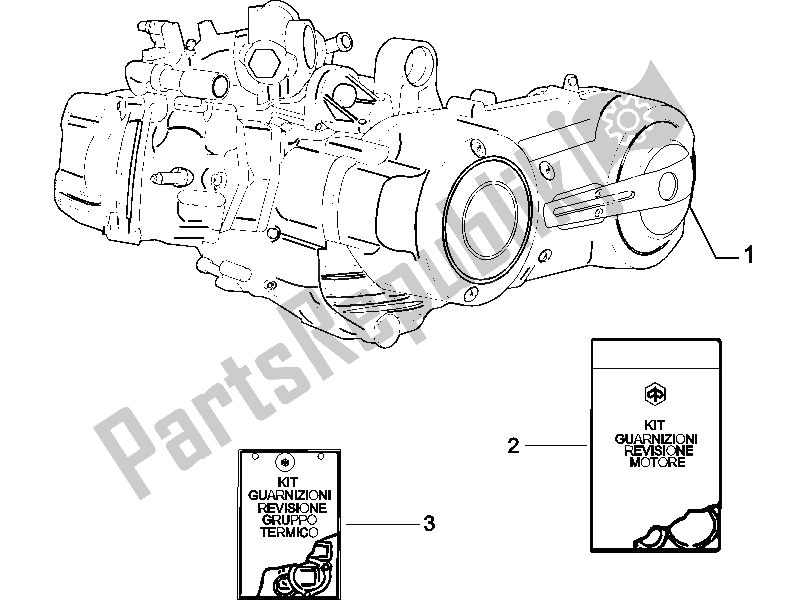 All parts for the Engine, Assembly of the Piaggio Beverly 500 2005