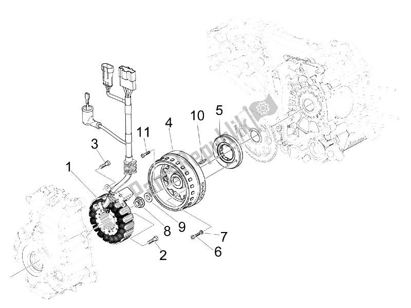 All parts for the Flywheel Magneto of the Piaggio MP3 250 IE LT 2008