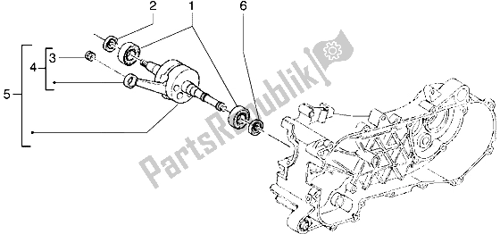 All parts for the Crankshaft of the Piaggio Diesis 50 2004