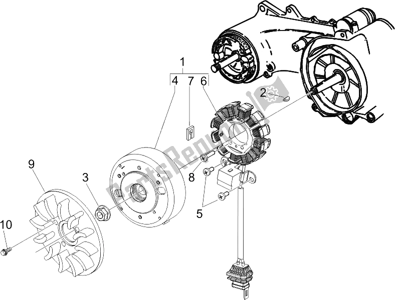 Toutes les pièces pour le Volant Magnéto du Piaggio FLY 50 4T 2006