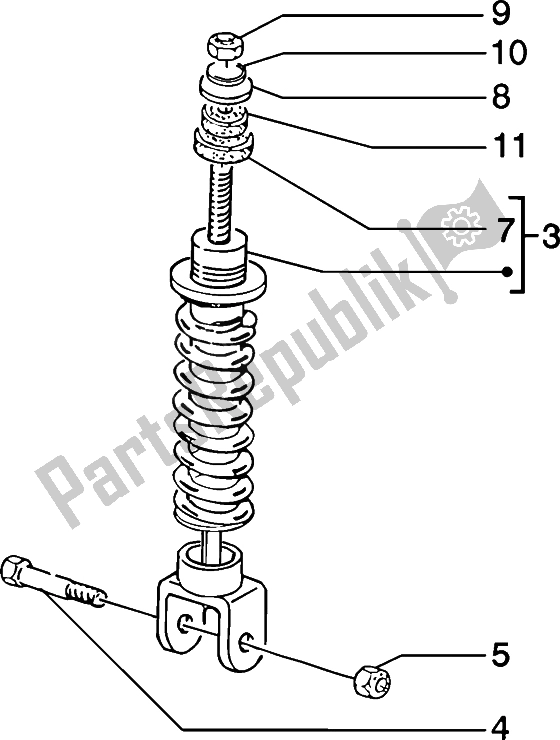 Wszystkie części do Tylny Amortyzator Piaggio ZIP 50 4T 2002