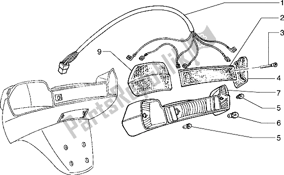 All parts for the Tail Lamp of the Piaggio Hexagon 125 1996