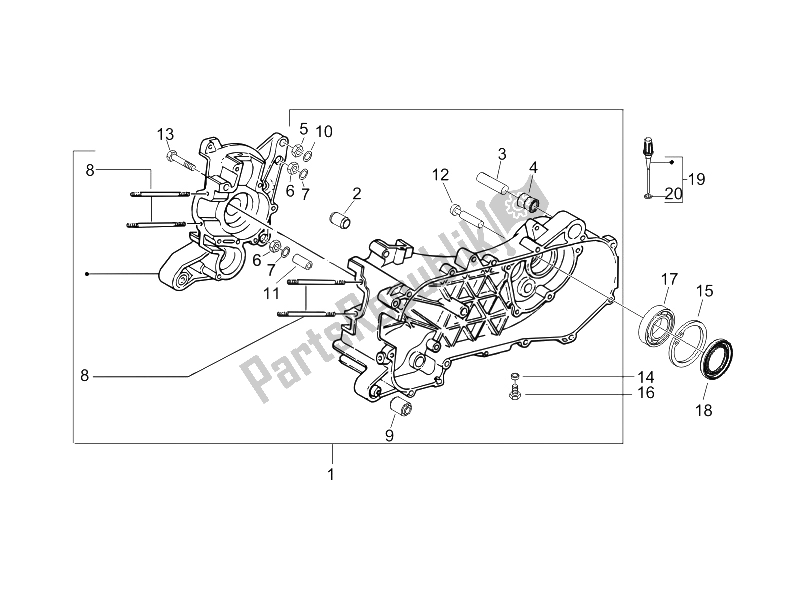 Tutte le parti per il Carter del Piaggio NRG Power DT 50 2005