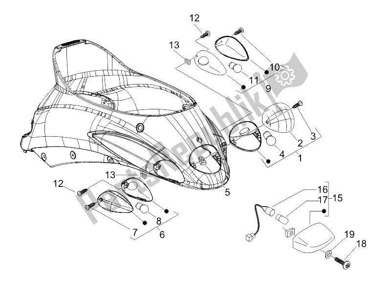 Toutes les pièces pour le Phares Arrière - Clignotants du Piaggio Liberty 125 4T Sport E3 2006