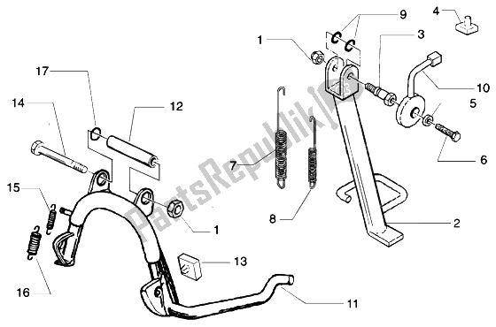 Toutes les pièces pour le Béquille Centrale du Piaggio Beverly 125 2002