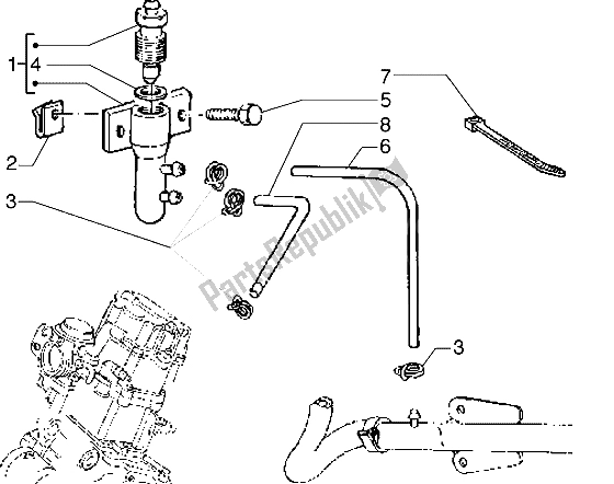 All parts for the Bleeding System of the Piaggio Hexagon GTX 180 1999