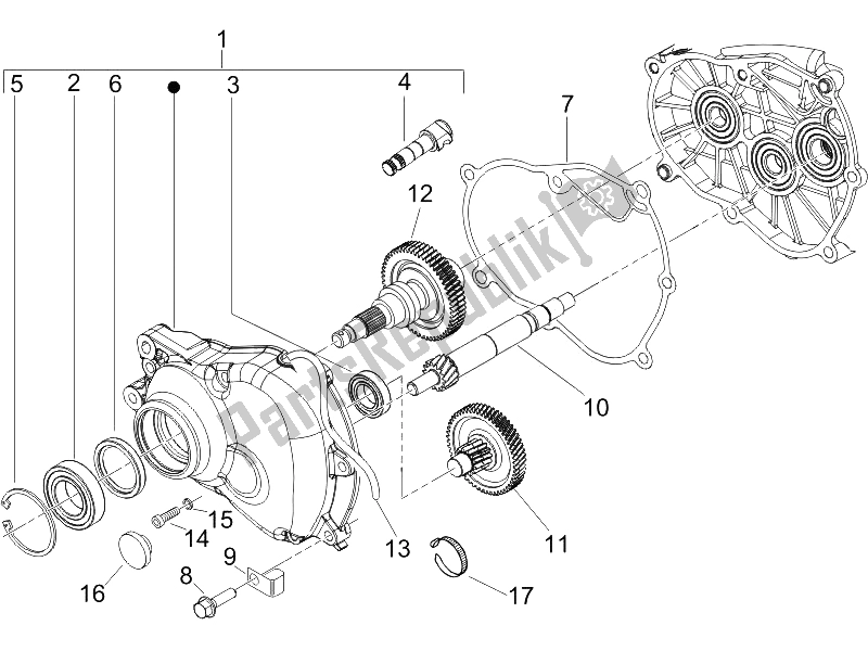 All parts for the Reduction Unit of the Piaggio Liberty 200 4T 2006