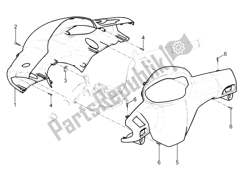 Toutes les pièces pour le Couvertures De Guidon du Piaggio Typhoon 50 4T 4V E2 USA 2012