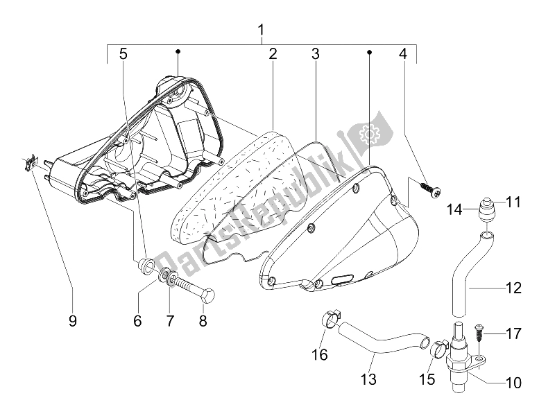 Tutte le parti per il Filtro Dell'aria del Piaggio Liberty 200 4T Sport E3 2006