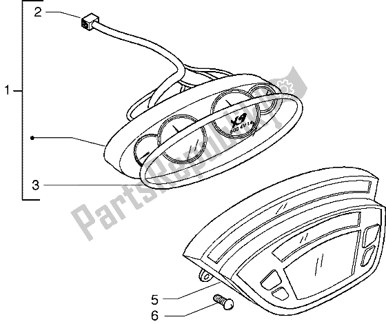 Toutes les pièces pour le Unité D'instrument du Piaggio X9 500 2004