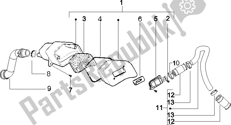 Todas las partes para Caja De Aire Secundaria de Piaggio NRG Power DT 50 2006