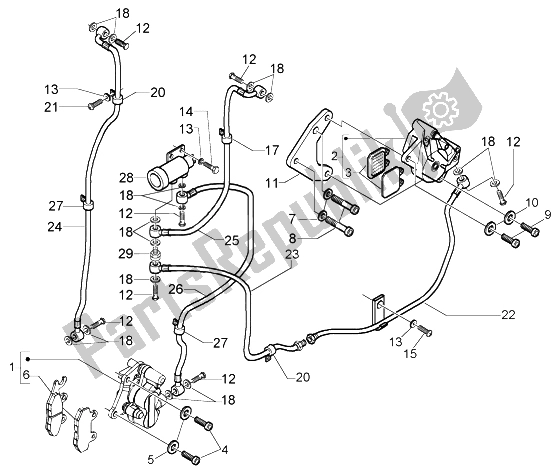 All parts for the Brake Pipes-brake Calipers of the Piaggio X9 500 Evolution ABS 2004