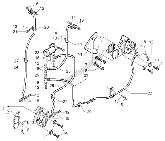 Toutes les pièces pour le Tuyaux De Frein-étriers De Frein du Piaggio X9 500 Evolution ABS 2004