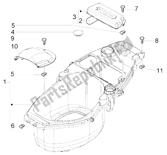 Toutes les pièces pour le Cas-casque du Piaggio FLY 50 4T 2004