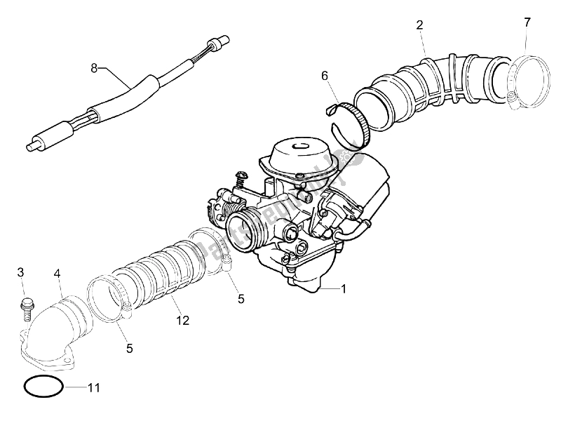 Tutte le parti per il Carburatore, Gruppo - Raccordo del Piaggio FLY 50 4T 2006