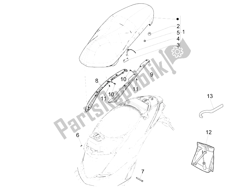 All parts for the Saddle/seats of the Piaggio Liberty 125 Iget 4T 3V IE ABS EU 2015