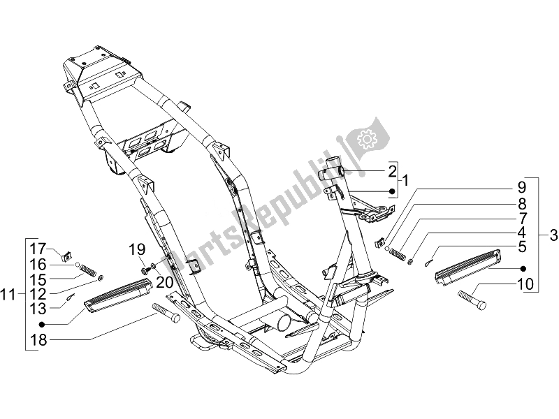 Alle onderdelen voor de Frame / Carrosserie van de Piaggio NRG Power DT Serie Speciale D 50 2007