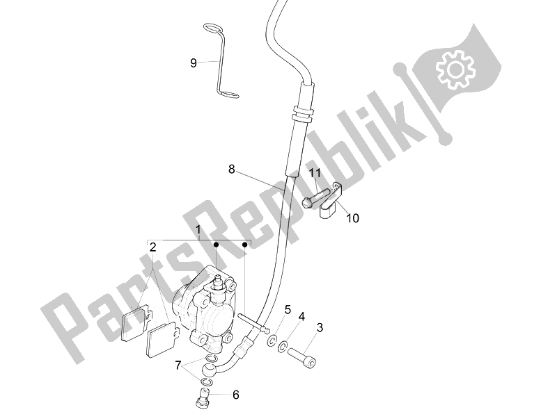 Toutes les pièces pour le Tuyaux De Freins - étriers du Piaggio Liberty 50 4T PTT 2014