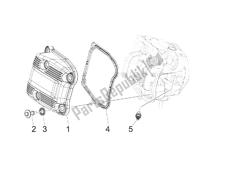 All parts for the Cylinder Head Cover of the Piaggio MP3 400 RL Touring 2011