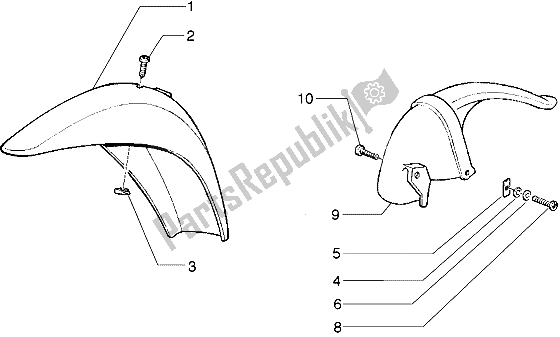 Toutes les pièces pour le Garde-boue Avant Et Arrière du Piaggio Free 100 2004