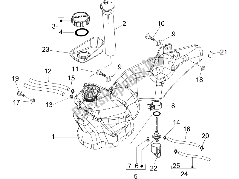 Tutte le parti per il Serbatoio Di Carburante del Piaggio Liberty 50 2T Sport 2007