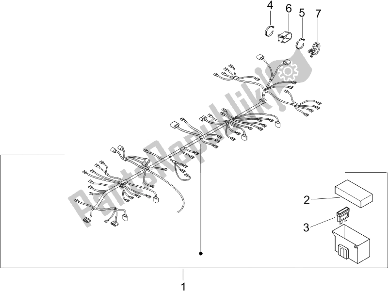 Tutte le parti per il Cablaggio Principale del Piaggio Liberty 50 4T Sport 2007