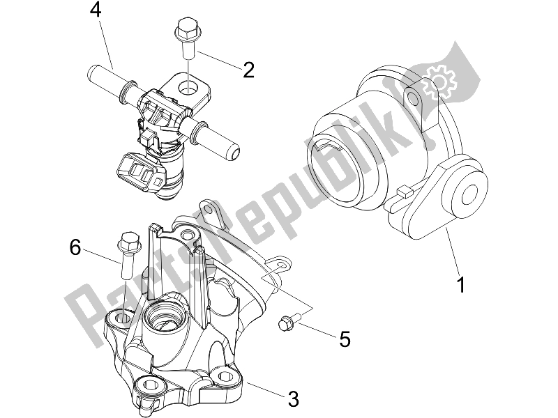 All parts for the Throttle Body - Injector - Union Pipe of the Piaggio X EVO 400 Euro 3 2007