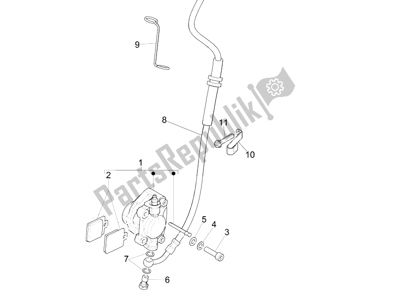 Toutes les pièces pour le Tuyaux De Freins - étriers du Piaggio Liberty 125 4T Delivery E3 2007