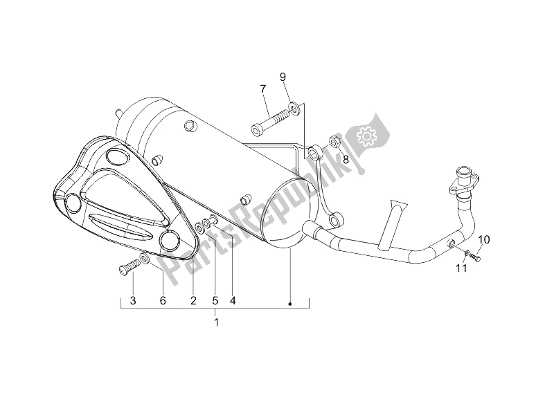 All parts for the Silencer of the Piaggio NRG Power DT 50 2005