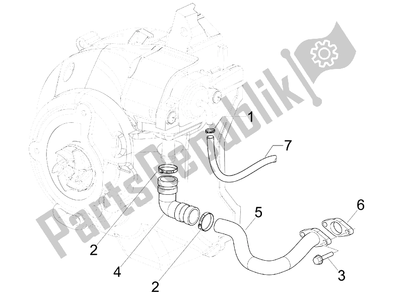 Tutte le parti per il Air Box Secondario del Piaggio Beverly 125 E3 2007