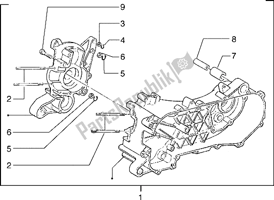 Todas las partes para Caja Del Cigüeñal de Piaggio Hexagon 125 1996