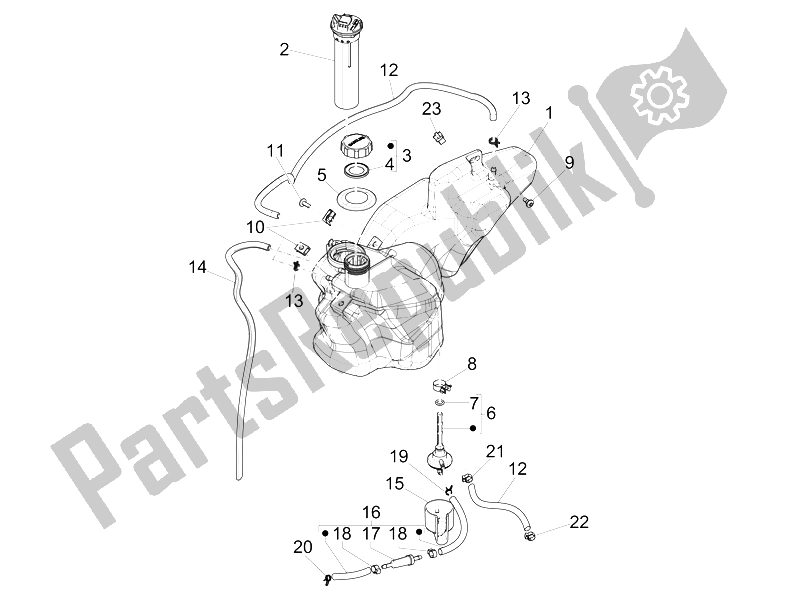 Todas las partes para Depósito De Combustible de Piaggio Liberty 50 4T MOC 2009