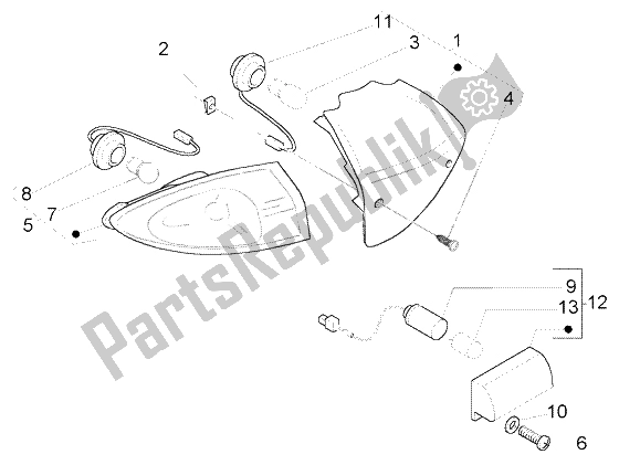 Toutes les pièces pour le Feux Arrière du Piaggio FLY 150 4T 2009