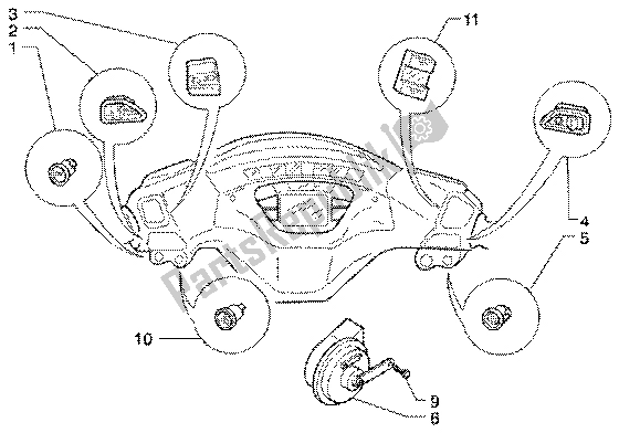 Todas las partes para Dispositivo Eléctrico-bocina Eléctrica de Piaggio X9 180 Amalfi 2002
