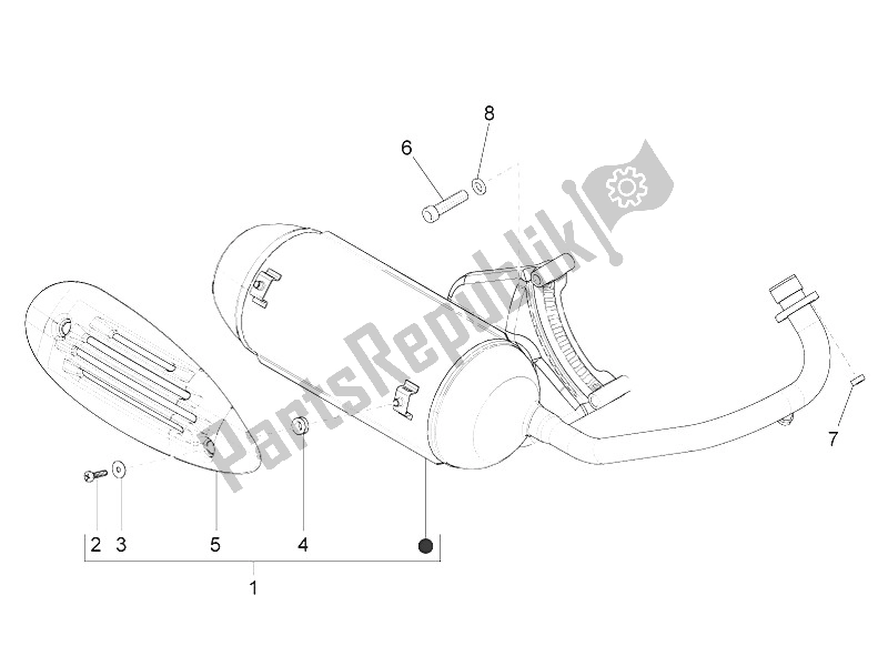 All parts for the Silencer of the Piaggio ZIP 100 4T Vietnam 2011