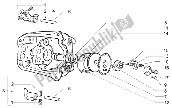 Todas las partes para Soporte De Palancas Basculantes de Piaggio X9 200 Evolution 2004