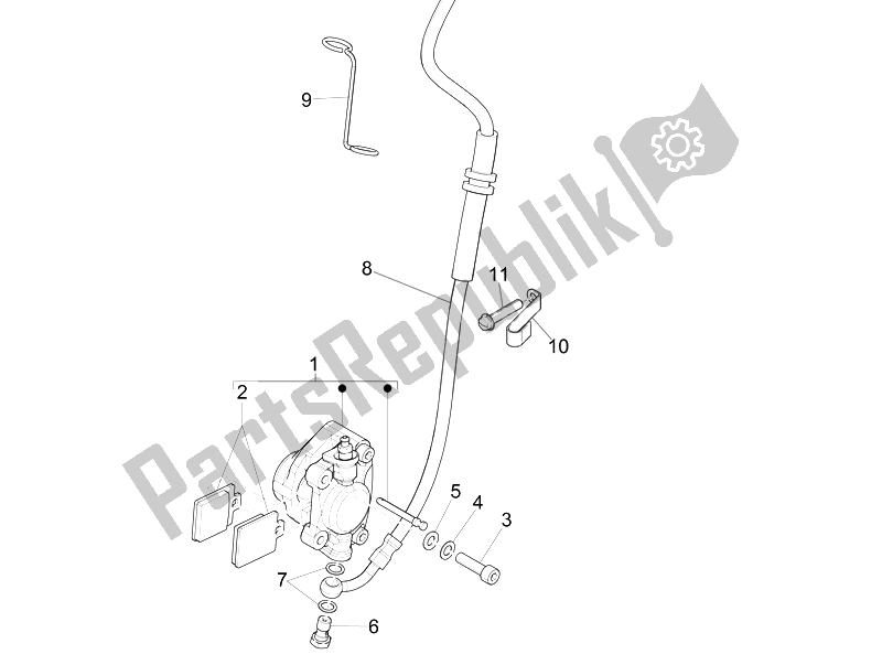 Todas las partes para Tubos De Frenos - Pinzas de Piaggio Liberty 125 4T PTT E3 E 2007