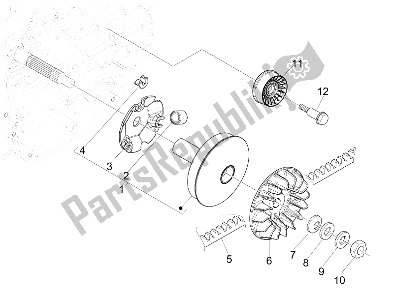 Todas las partes para Polea Motriz de Piaggio MP3 400 IE MIC USA 2009