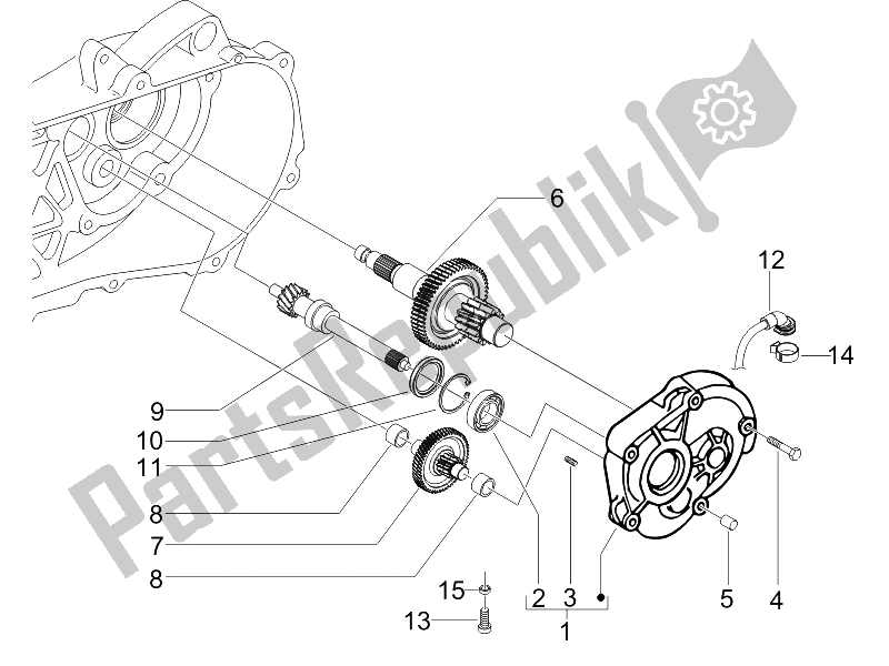 Toutes les pièces pour le Unité De Réduction du Piaggio Liberty 50 4T Sport 2006