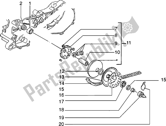 Toutes les pièces pour le Poulie Motrice du Piaggio ZIP SP H2O 50 1998